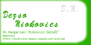 dezso miokovics business card